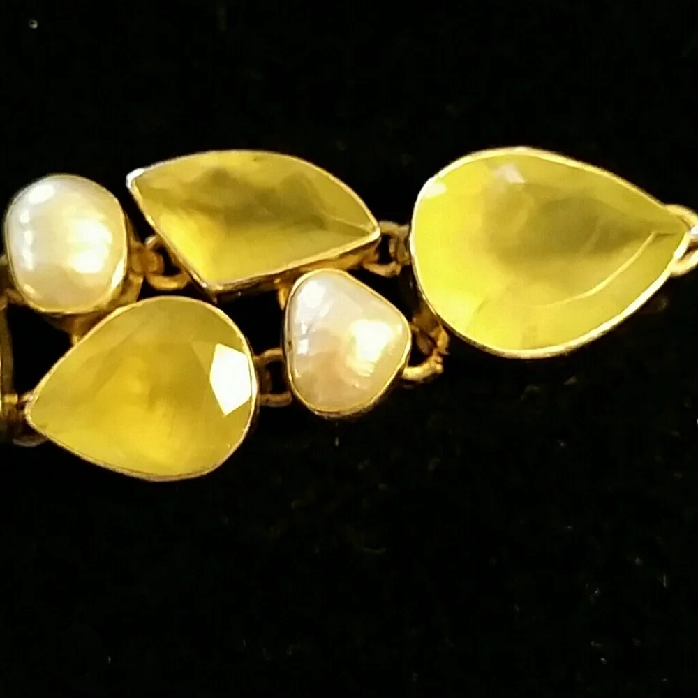 Sterling silver and stone bracelet.